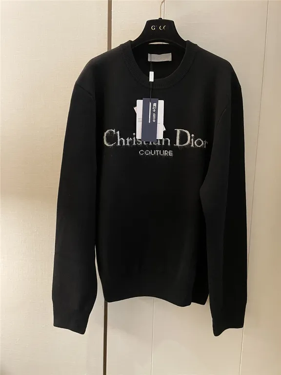 Dior Brush Logo Knit Sweater Black